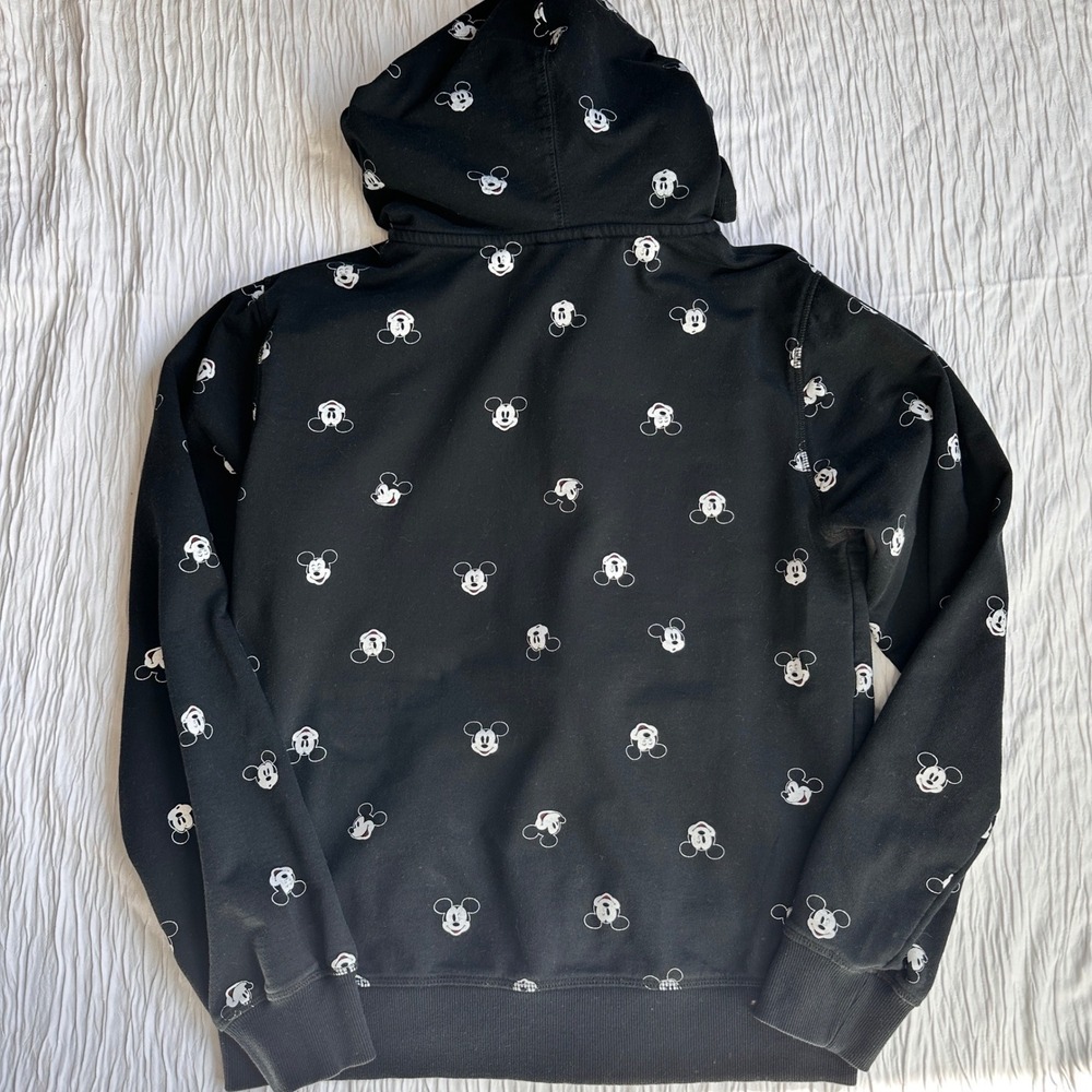 Disney Mickey Mouse All Over Print Full Zip Hoodie Black Sweatshirt Adult Medium - Picture 6 of 6